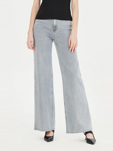 Straight Wide Cotton Blend Denim Pants (SADP41431GR) - Sisley - Modalova