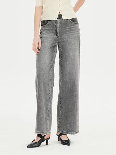 Color Block Wide Fit Cotton Blend Denim Pants (SADP08441GR) - Sisley - Modalova