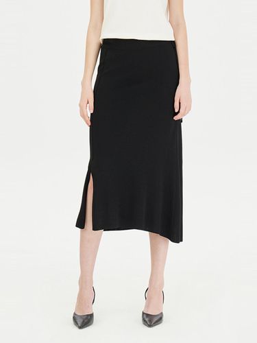 Slit Elastic Waist Half-Length Knit Skirt (SAKS01441BK) - Sisley - Modalova