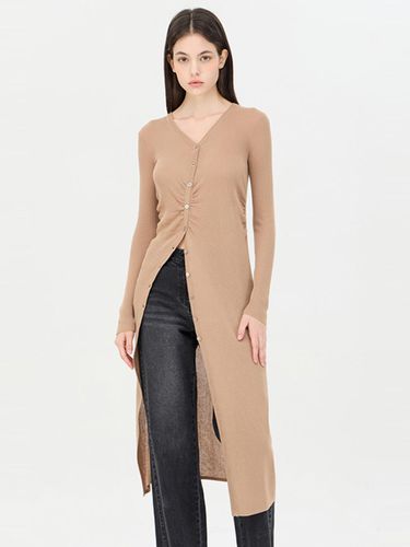 Diagonal Shirring Long Knit Cardigan (SAKC03441BE) - Sisley - Modalova