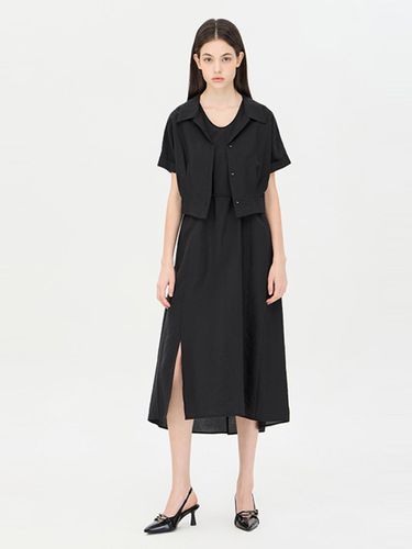 Sleeveless U-neck Flair Shirt Set Dress (SAOP03441BK) - Sisley - Modalova