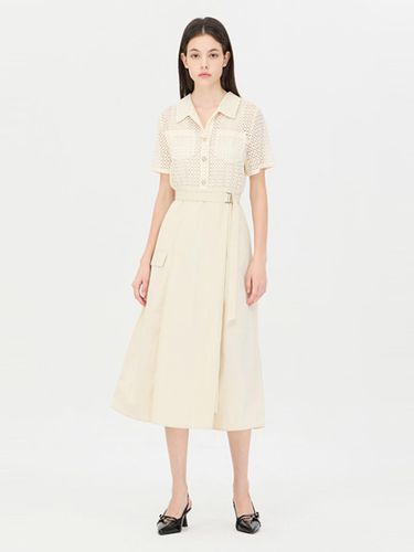 Lace Collar Button-up Flare Shirt dress (SAOP01441CR) - Sisley - Modalova