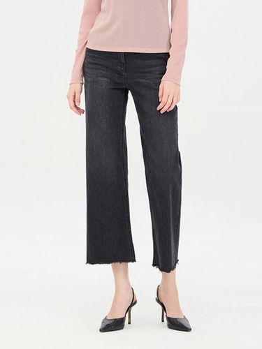 Cut Wash Wide Raw Cotton Denim Pants (SADP02441BK) - Sisley - Modalova