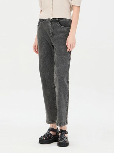 Back Elastic Baggy Cotton Blend Denim Pants (SADP70441GR) - Sisley - Modalova