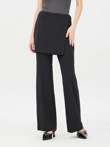 Layered Wrap Bootcut Cotton-Blend Pants (SAPT04441BK) - Sisley - Modalova