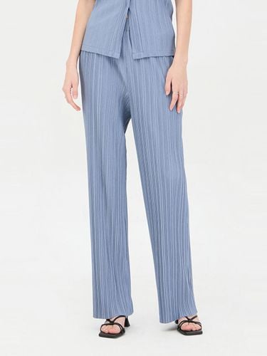 Pleated Elastic Waist Polyester Pants (SAPT06441BL) - Sisley - Modalova