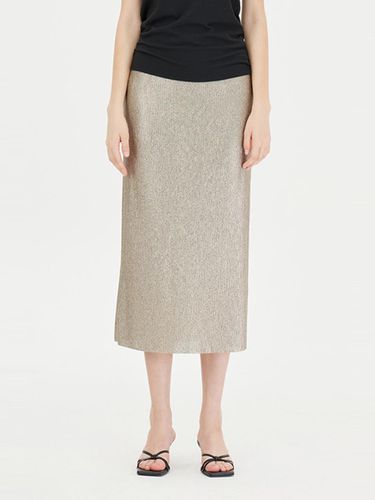 Bricks Jersey Glitter Elastic Band Skirt [Gold] (SASK02441GO) - Sisley - Modalova