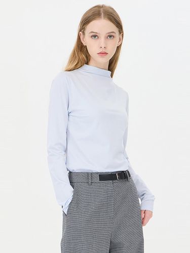 Silket Jersey Mock Neck Long Sleeve T-shirt (SATS11441LB) - Sisley - Modalova