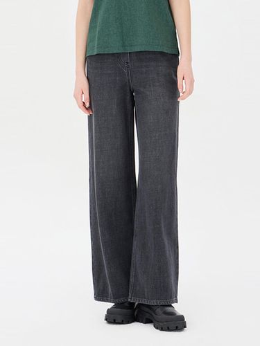 Elastic Waistband Wide Relaxed Fit Denim Pants (SADP12441GR) - Sisley - Modalova