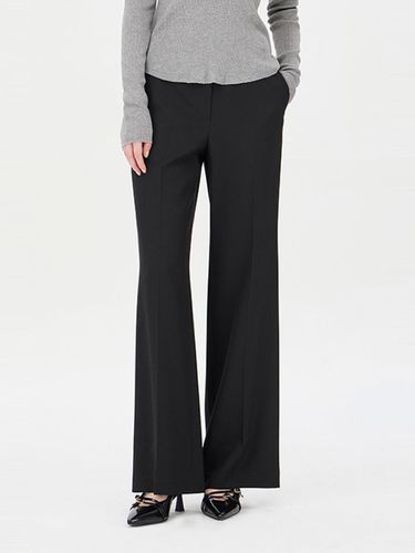 Back Elastic Slim Wide Polyester Pants (SAPT10441BK) - Sisley - Modalova