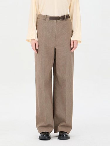 Chateau Check Bijou Belt Wide-Leg Wool-Blend Pants (SAPT11441BR) - Sisley - Modalova