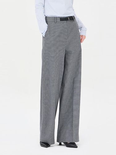 Chateau Check Bijou Belt Wide-Leg Wool-Blend Pants (SAPT11441BK) - Sisley - Modalova