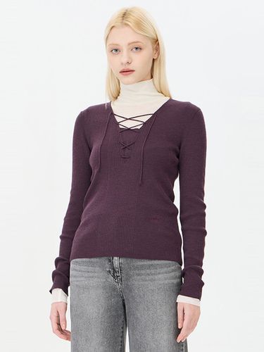 Lace-up Wool Blend Slim Fit Pullover (SAKP15441PP) - Sisley - Modalova