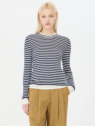 Wool Blend Color Block Layered Knit (SAKP80461NY) - Sisley - Modalova