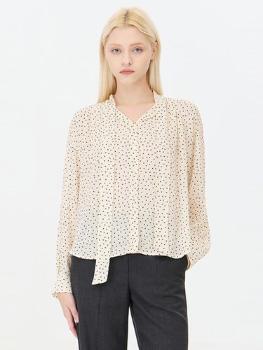 Autumn Dot Print Tie Unbalanced Blouse (SAWS09441) - Sisley - Modalova