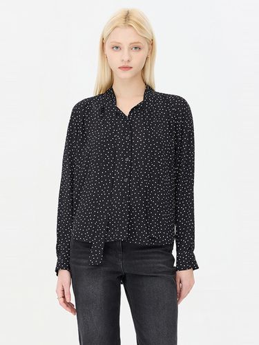 Autumn Dot Print Tie Crepe Blouse (SAWS09441BK) - Sisley - Modalova