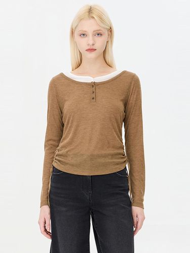 Layered Adjustable Shirring T-shirt (SATS07441MW) - Sisley - Modalova