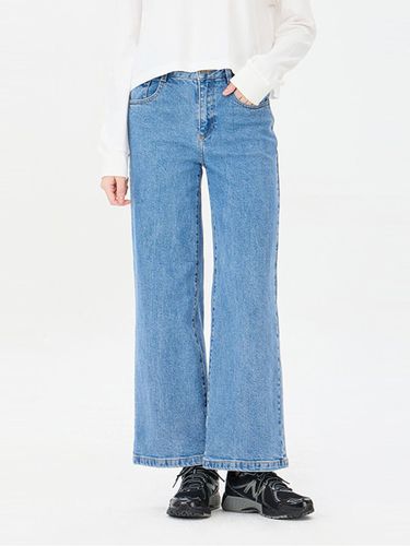 Wide Leg Stretchy Cotton Blend Denim Pants (SADP71441BL) - Sisley - Modalova