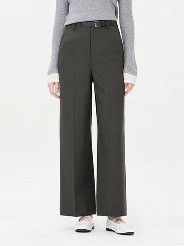 Wool-Touch Wide Belt Pants (SAPT12441DK) - Sisley - Modalova