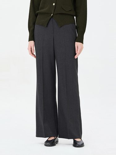 Back Elastic Slim Wide Pressed Pants (SAPT10441MD) - Sisley - Modalova