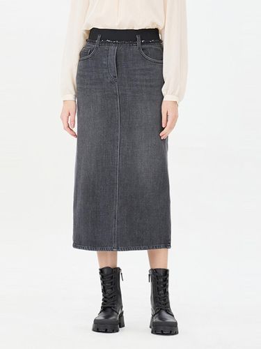 Elastic Waist High-Waist Denim Maxi Skirt (SASK07441GR) - Sisley - Modalova