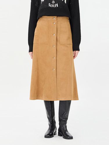 Suede Button-Up A-line Flared skirt (SASK10441CA) - Sisley - Modalova