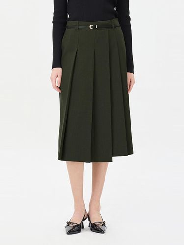 Banding Pleated Wool-touch Skirt (SASK06441DK) - Sisley - Modalova