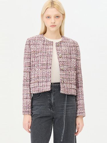 Tweed Round Neck Wool Blend Jacket (SAJK34461VO) - Sisley - Modalova