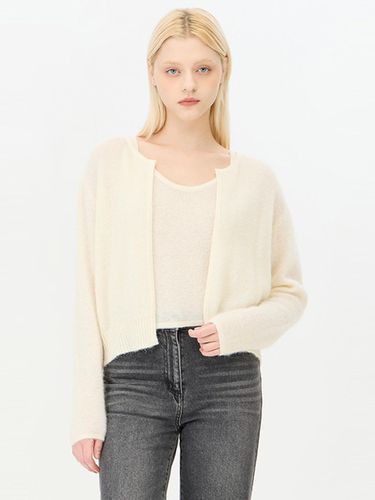 Mohair Blend Sleeveless Regular Fit Cardigan [Ivory] (SAKC36461IV) - Sisley - Modalova