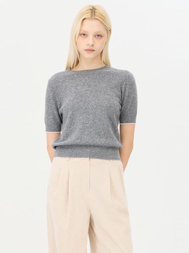 Cashmere Color Block Short Sleeve Regular Fit Knit (SAKP41461GR) - Sisley - Modalova