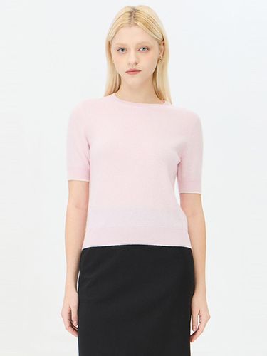 Cashmere Color Block Short Sleeve Knit Pullover (SAKP41461LP) - Sisley - Modalova