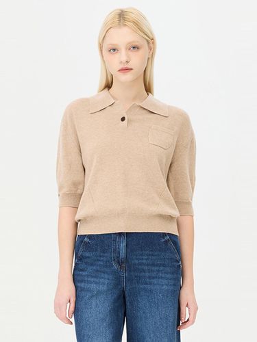 Cashmere Blend Collared Pocket Knit (SAKP42461ME) - Sisley - Modalova