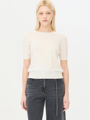 Cashmere Color Block Short Sleeve Wool Knit [IV] (SAKP41461) - Sisley - Modalova