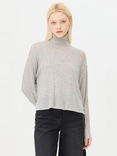 Wool Jersey High-Neck Loose-Fit T-Shirt (SATS14441MG) - Sisley - Modalova