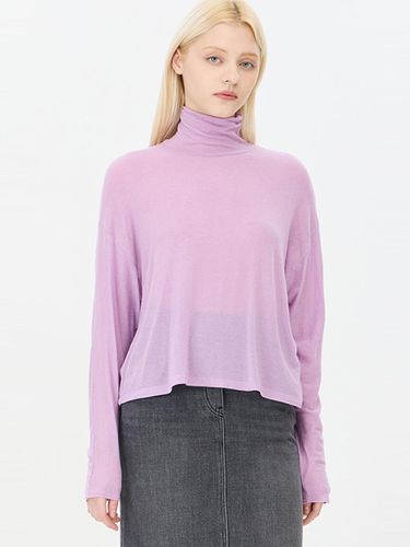 Wool Jersey High-Neck Loose Fit T-Shirt (SATS14441VO) - Sisley - Modalova