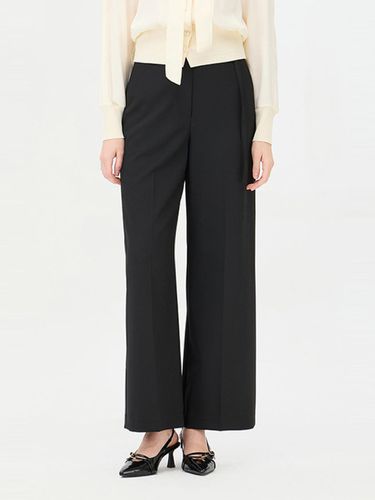 Belted Regular Fit Wide-leg Wool-blend Pants (SAPT32461BK) - Sisley - Modalova