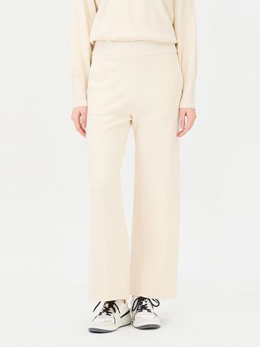 Wool Blend Wide Fit Knit Pants (SAKS31461IV) - Sisley - Modalova