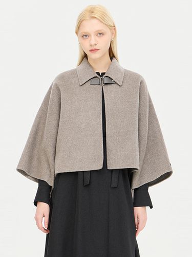 Poncho Style Wool Cashmere Blend Coat (SACT34461MG) - Sisley - Modalova