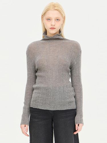 Mohair Blend Slim Cable Knit Sweater (SAKP32461CG) - Sisley - Modalova