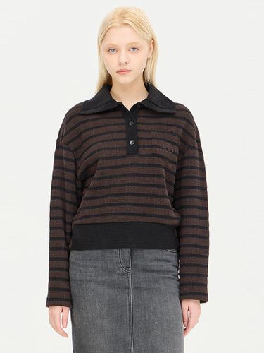 Striped Collar Overfit Chenille Knit (SATS34461BR) - Sisley - Modalova