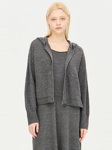 Hooded Zip-up Cashmere Blend Cardigan (SAKC31461CG) - Sisley - Modalova