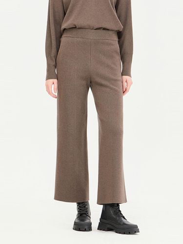 Wool Blend Wide Fit Knit Pants (SAKS31461BR) - Sisley - Modalova