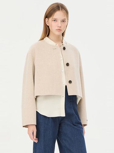 Cape-Style Premium Wool Short Coat (SACT31461OT) - Sisley - Modalova