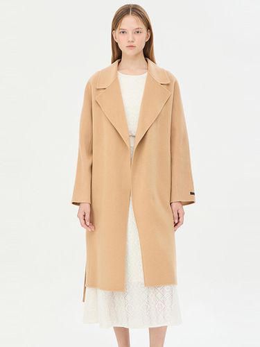 Belted Wool Tailored Collar Coat (SACT83461CA) - Sisley - Modalova