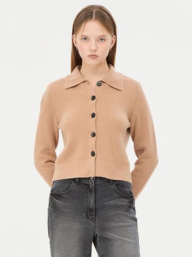 Stand Collar Wool Blend Cardigan (SAKC38461CA) - Sisley - Modalova