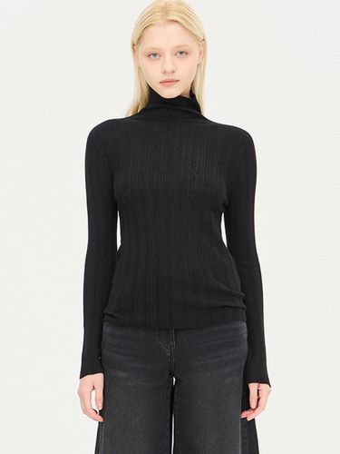 Whole Garment Wool Blend Turtleneck Knit (SAKP39461BK) - Sisley - Modalova