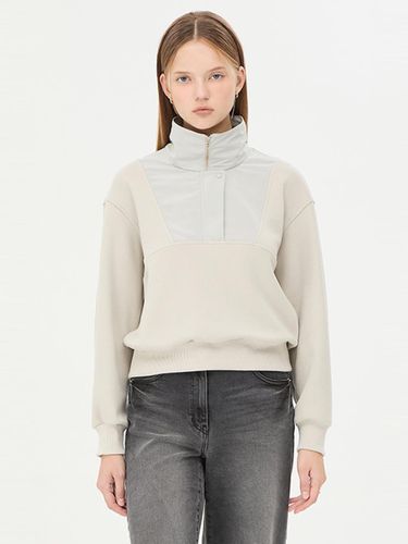 Jersey High-Neck Half-Zip Anorak Sweatshirt (SATS35461BE) - Sisley - Modalova