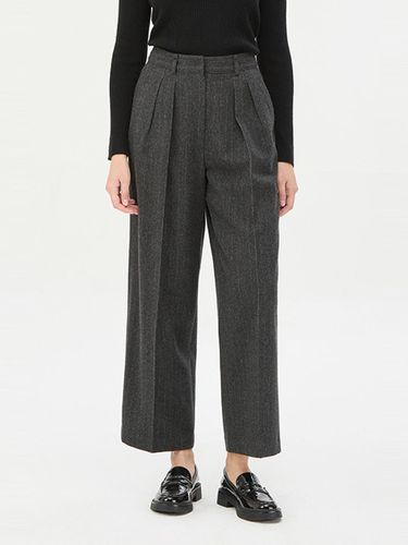 Biella Stripe Pin-tucked Tapered Wool Pants (SAPT38461MG) - Sisley - Modalova