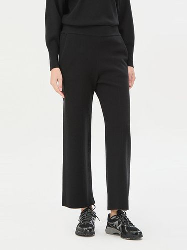 Wool Blend Wide Fit Elastic Waist Pants (SAKS31461BK) - Sisley - Modalova