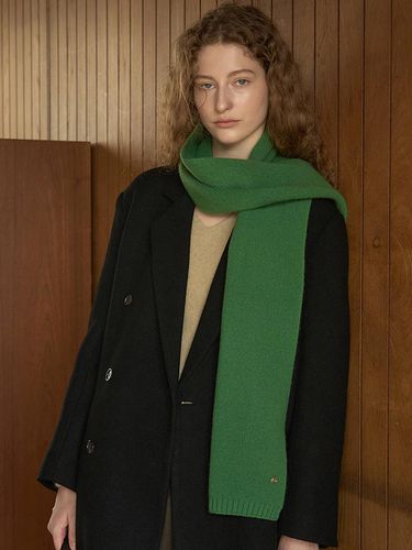 Wool Ribbed Knit Muffler [Green] - MOMET - Modalova